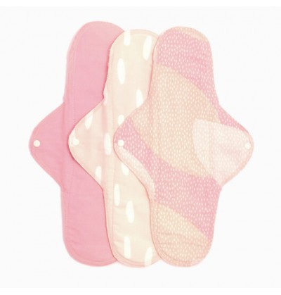 Serviettes hygiéniques en coton BIO - lot de 3