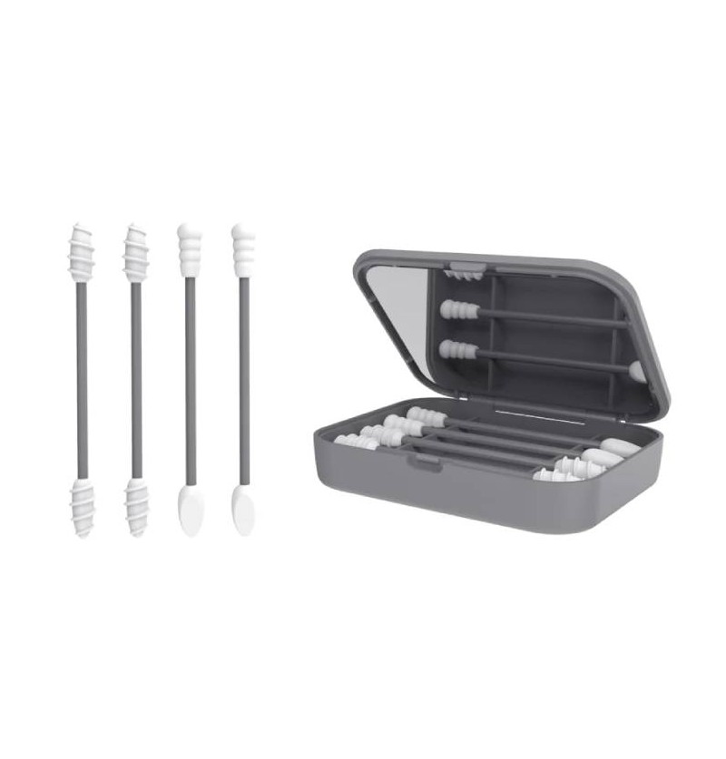 Kit de cotons tiges en silicone - lavable et réutilisable Kit de cotons tiges en silicone - lavable et réutilisable