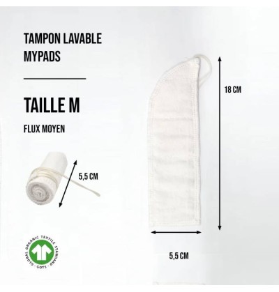 3 waschbare Bio-Tampons - Mypads