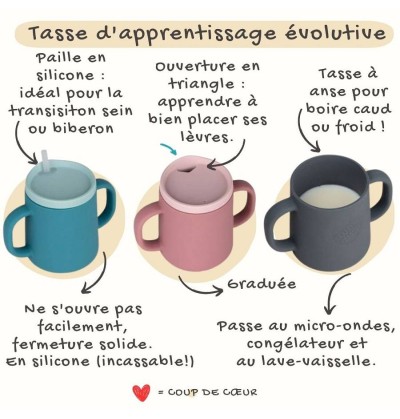 Tasse d'apprentissage évolutive en silicone - TUM TUM