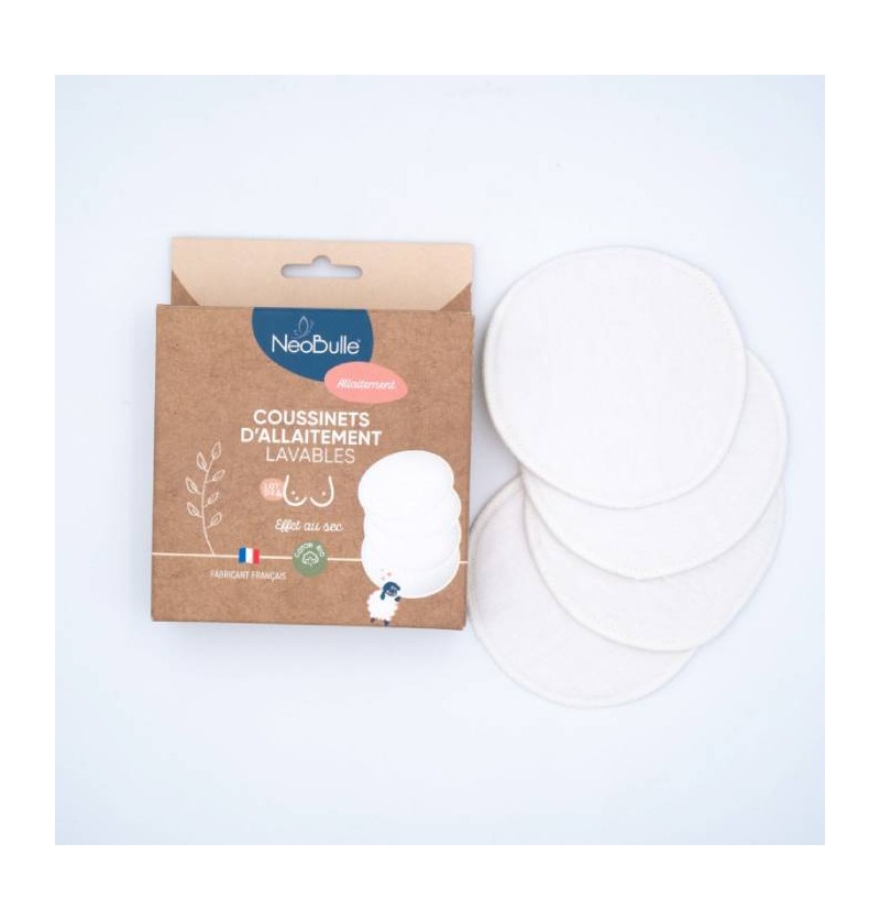 Lot de 4 coussinets d'allaitement lavables - Néobulle