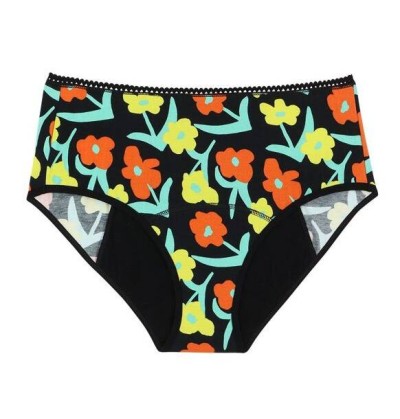 Culotte menstruelle taille haute "Lorea Black"