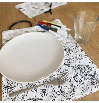 Set de table à colorier lavable - Les cotons de Romane