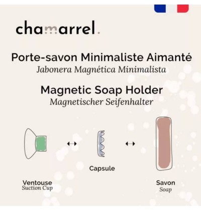 Porte-savon ventouse aimanté - Chamarrel