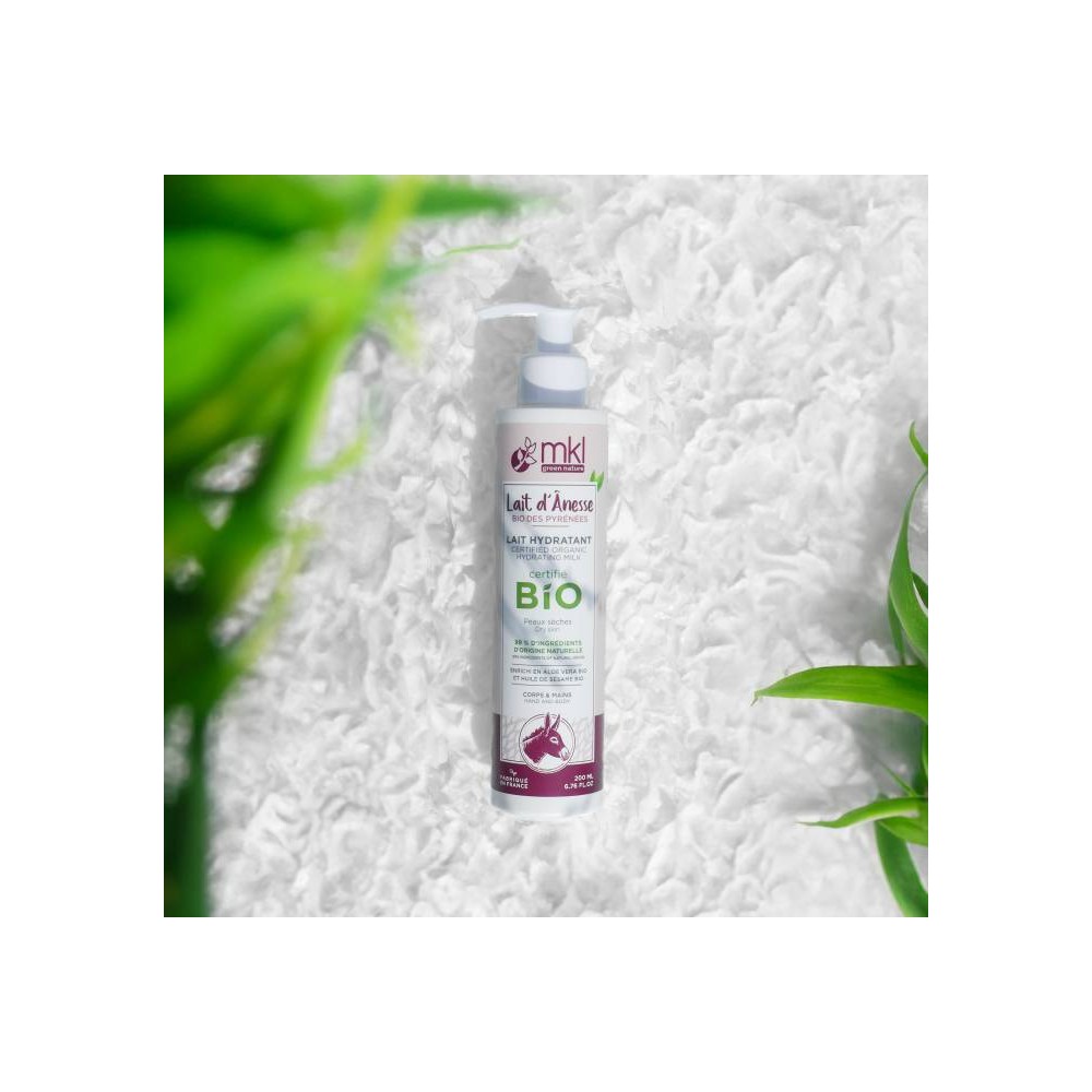 Lait hydratant au lait d'ânesse BIO - MKL Green Nature