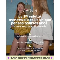 Culotte menstruelle one size qui s'adapte de 10 à 16 ans